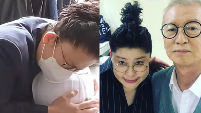이영자, 故 전유성 유골함 껴안고 눈물…딸 제비 울린 한마디 아빠는 영웅이에요